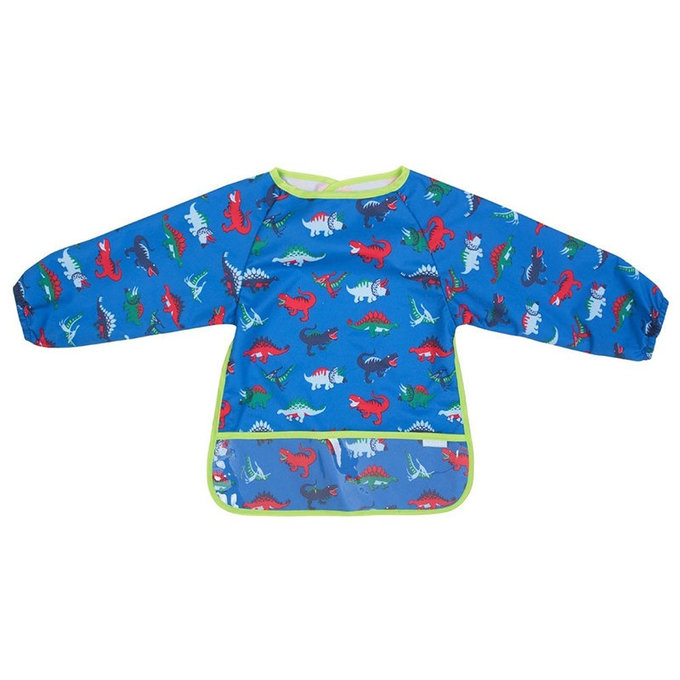 英國 JoJo Maman BeBe長袖圍兜/吃飯衣_恐龍 (JJD3001D)